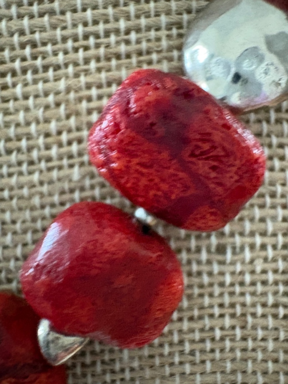 Silpada Sterling and Red Sponge Coral Necklace - Picture 3 of 4